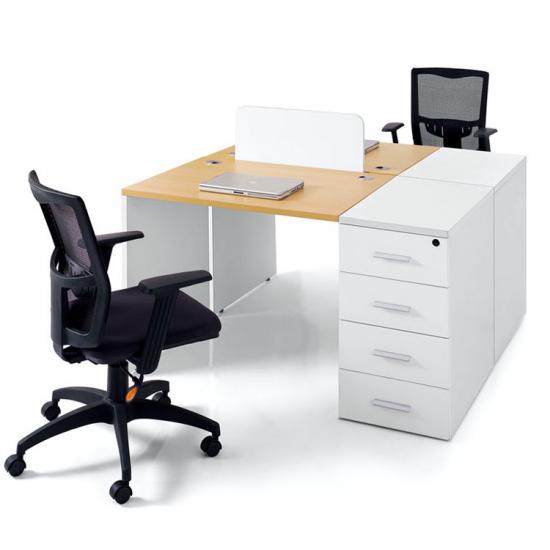 Modern Office Desk With Storage 2 Person Work Station